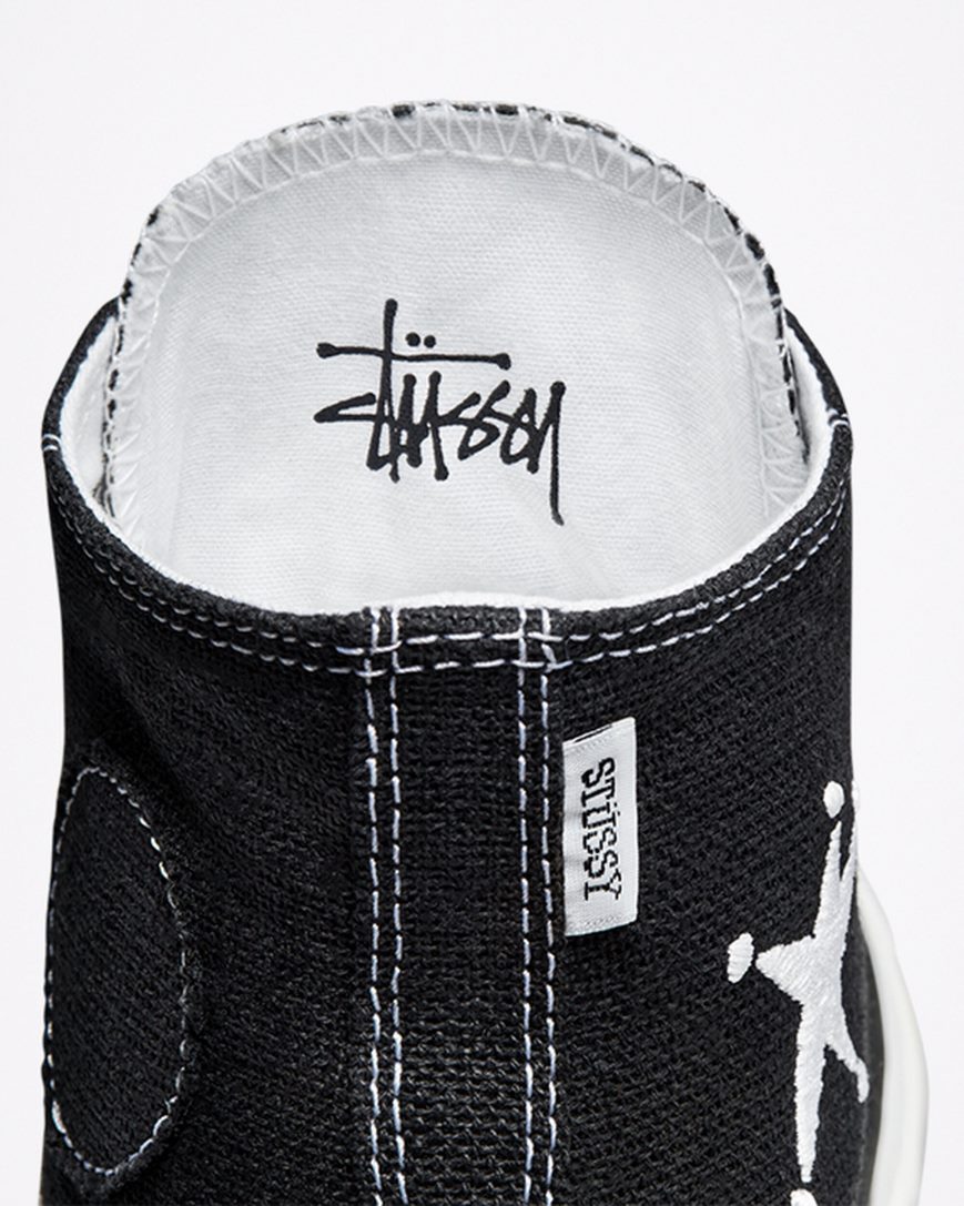 Converse x Stüssy Chuck 70 Høye Sko Dame Svarte Hvite Svarte | 407SPMLBK