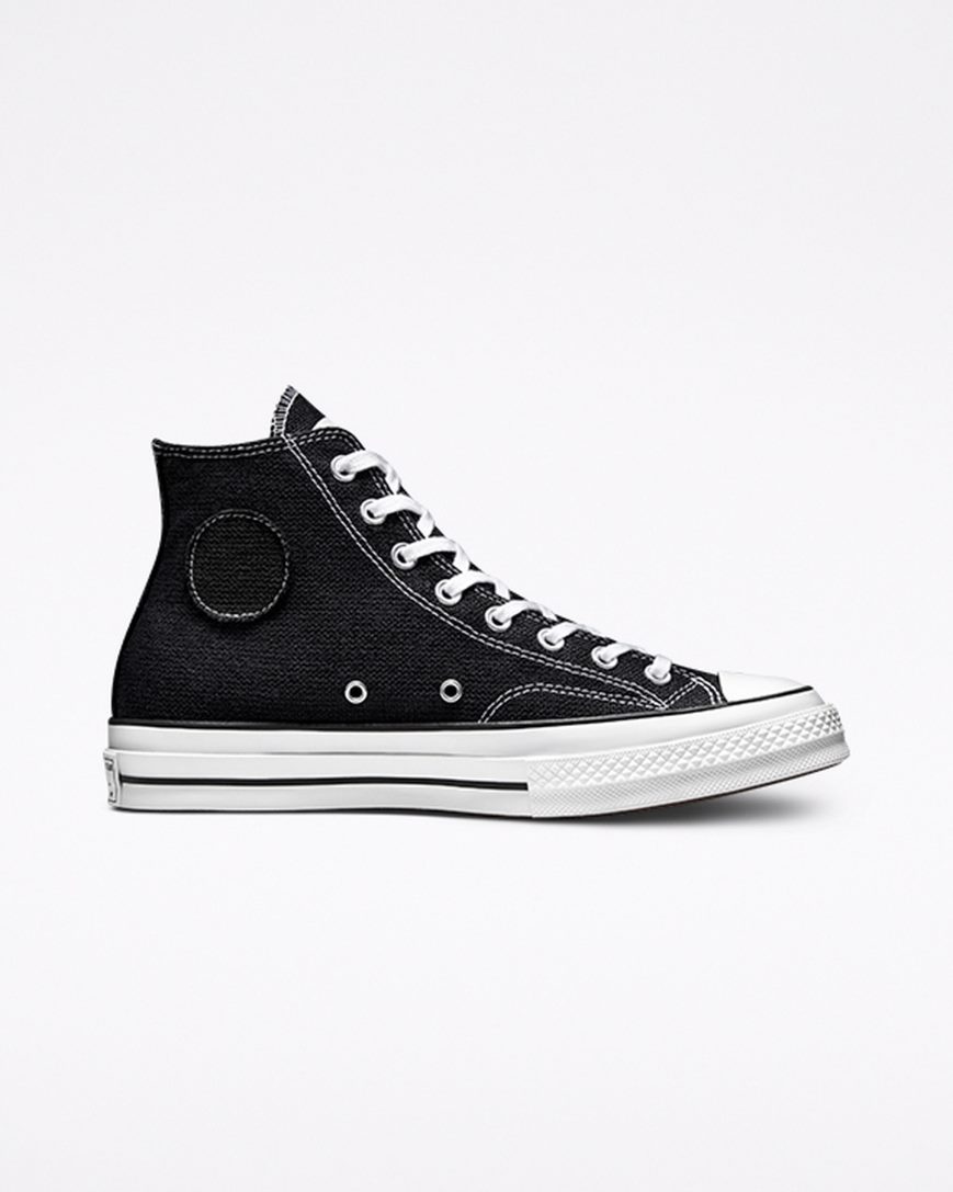 Converse x Stüssy Chuck 70 Høye Sko Dame Svarte Hvite Svarte | 407SPMLBK